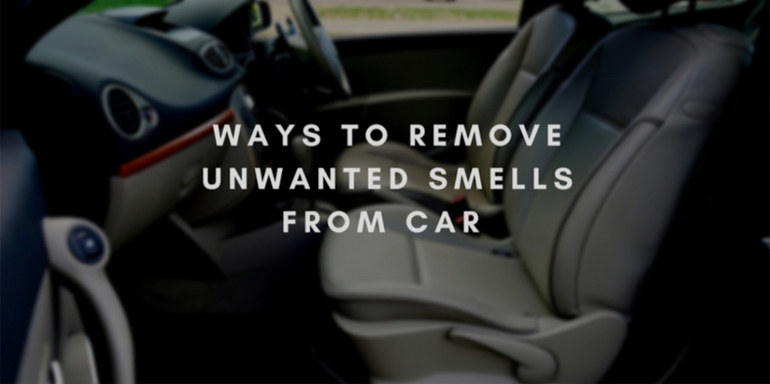 Ways to remove unwanted smells from car writing on a car inside background